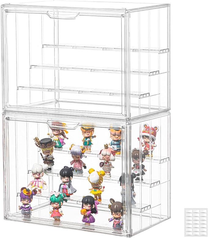 Clear Acrylic Display Case Upgrade 4 Tier Figure Display Case by SANKEUHomeStorage