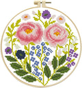 Zhenqing Pink Floral Cross Stitch Kit by ZhenqingHomeFlagship