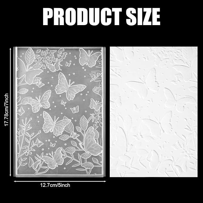 3D Embossing Folders, Textured Flowers Leaves Embossed Template 5x7 Inch - Image 2