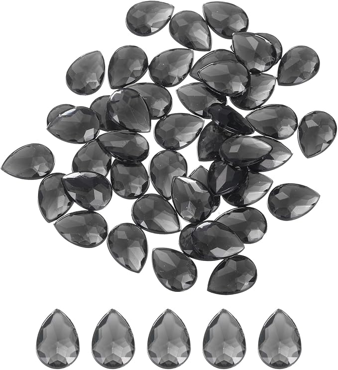 MECCANIXITY 50PCS Flat Back Acrylic Teardrop Gems 10x14mm Artificial Rhinestones by MECCANIXITY