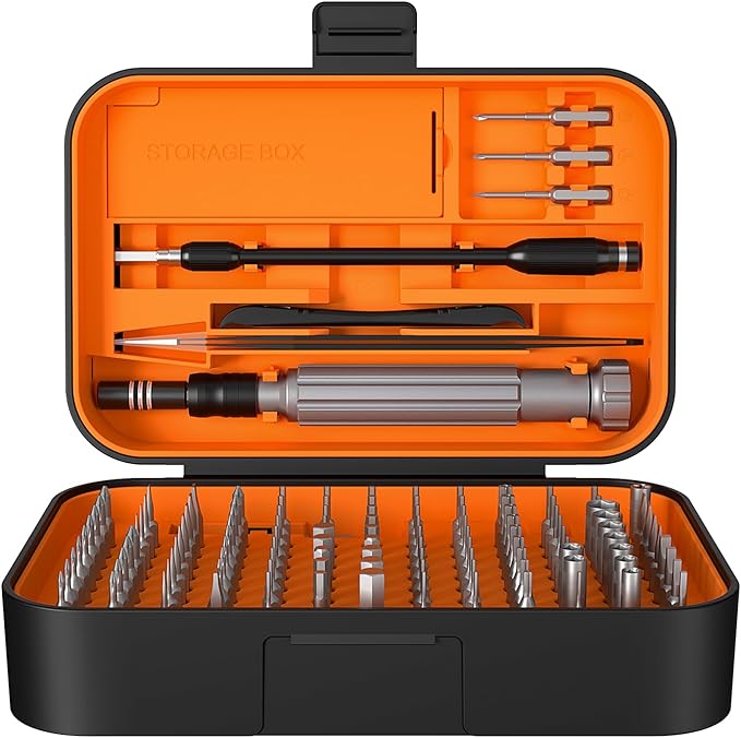 Precision Screwdriver Set, SOONAN 150 in 1 Electronics Tool Kit with 120 Bits Magnetic Screwdriver Set & 30-bit Tool Set Handy Repair Tool for Computer Phone Watch Camera Laptop, Orange