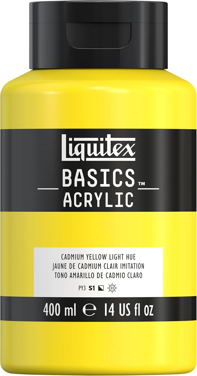Liquitex BASICS Acrylic Paint, 400ml Bottle, Cadmium Yellow Light Hue by Liquitex