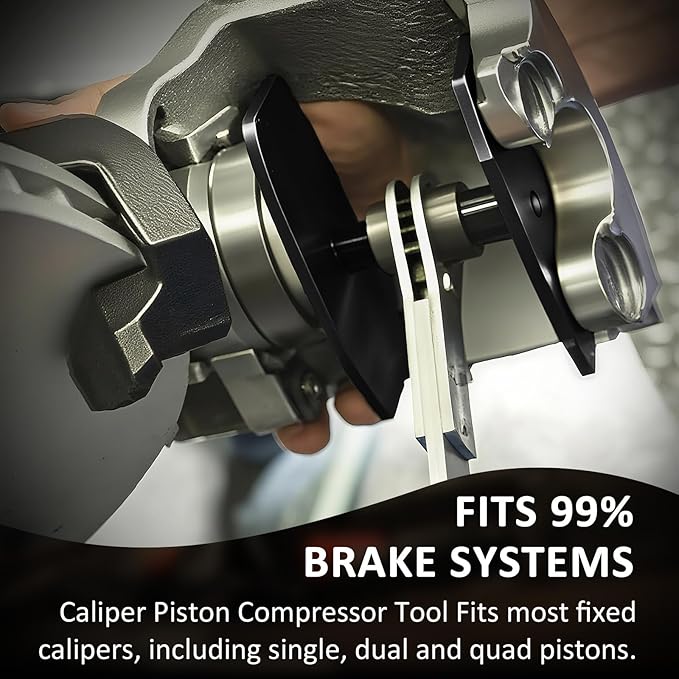 Brake Caliper Compression Tool Heavy-Duty, Caliper Piston Compressor Tool with 360 Rotating Ratche, Professional Caliper Tool Brake Pad Spreader for Car Disc Brake Repair, Single Twin Quad Piston-Red