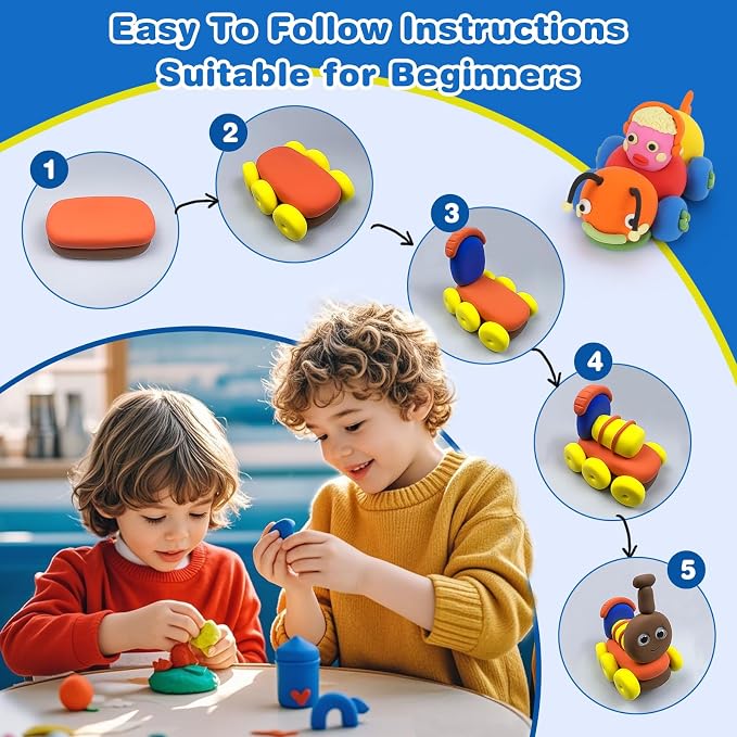 Ixiaoyoo Air Dry Clay, 78 Colors Foam Modeling Clay - Image 8