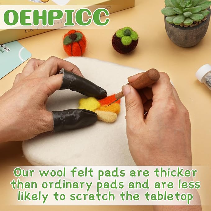 OEHPICC 128 Pcs Needle Felting Tool Kit, 6×6 Inch Wool Felting Pad, - Image 4