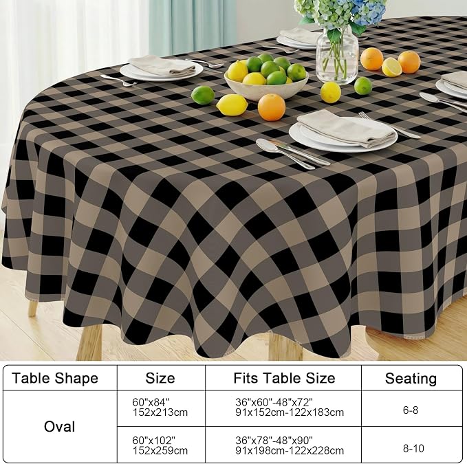Smiry Oval Table Cloth, Waterproof Vinyl Tablecloths - Image 6