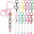 Tondiamo 12 Pcs Beadable Keychains Bars Bulk Blank Beaded Metal Keychain by Tondiamo