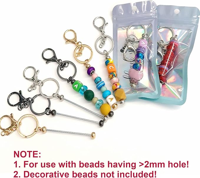 42/84/126 Pcs Beadable Keychain Bars Bulk Blank DIY Beaded Keychain Making - Image 5