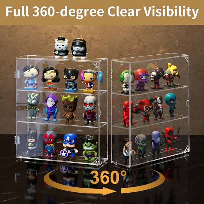NIUBEE Acrylic Display Case, Wall Mounted or Desktop Dustproof Display Cabinet - Image 2