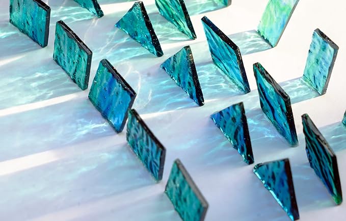 200g Transparent Mosaic Glass Tiles, Large Stained Glass Pieces - Image 4