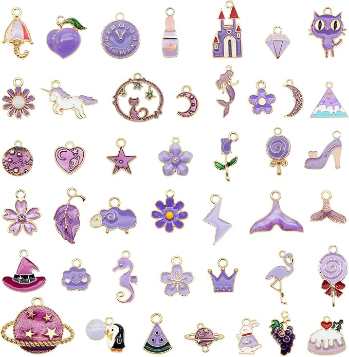 30pcs Mixed Enamel Charms Pendants by JulieWang-FortheLoveofHandmade