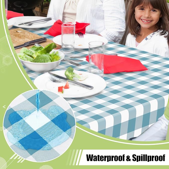 Smiry Rectangle Table Cloth, Waterproof Vinyl Tablecloths - Image 2
