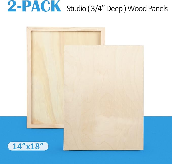 Falling in Art 2 Pack 14x18 Unfinished Birch Wood Panels Kit - Image 7