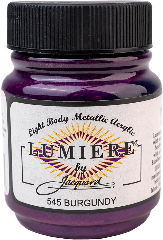 Jacquard Lumiere 2.25oz Fabric Paint Burgundy by Jacquard