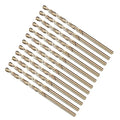 METALLIXITY Drill Bit (#42) 12Pcs, M2 High-Speed Steel Micro Number Bits Spiral Flute 135°Point Tip Gold Finish for Stainless Steel Iron Copper Aluminum Hard Metal