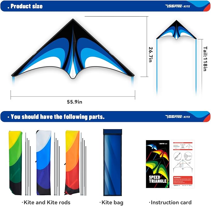 Delta Kite Set for Kids and Adults, Extremely Easy to Launch for Beginners - Image 5