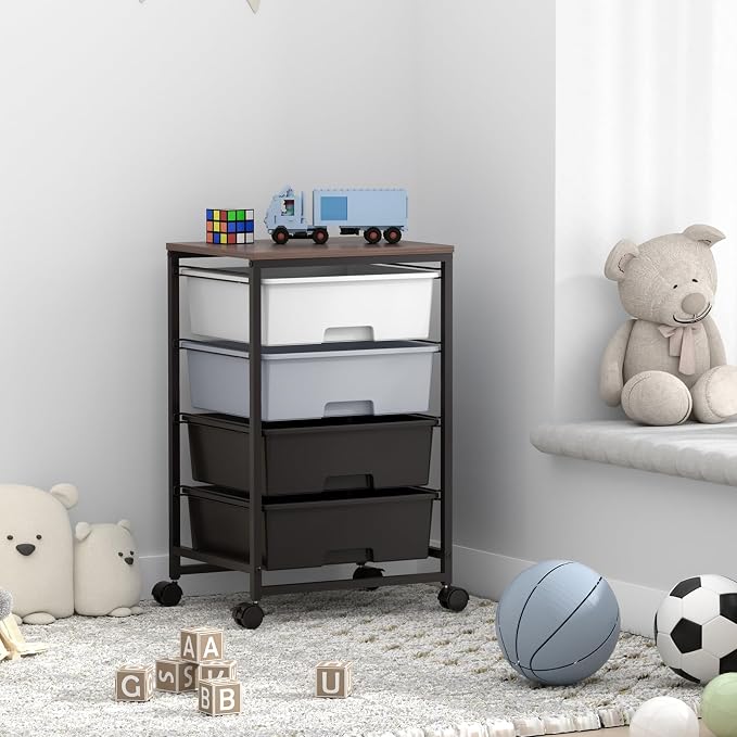 SYKIARIOL Utility Cart with 4 Drawers, Rolling Storage Cart with Drawers - Image 2