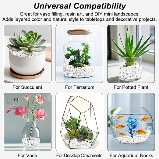 Terrarium Supplies, Virekm River Rocks Decorative Ornamental Pebbles, Garden - Image 7