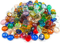 2LB Mini Glass Gems, Mixed Colour Mancala Stones Flat Bottom Marble Beads by MESCHETT