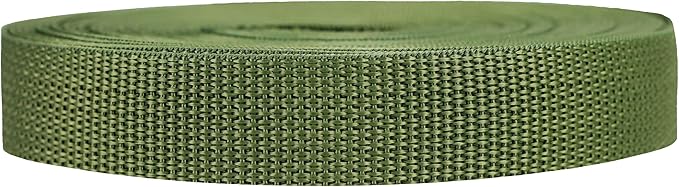 Lightweight Polypropylene Webbing - Poly Strapping for Outdoor DIY Gear Repair, Pet Collars, Crafts – 3/4 Inch by 10, 25, or 50 Yards, Over 20 Colors