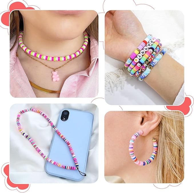 Redtwo 30000 Pcs Clay Beads Bracelet Making Kit, 9 Boxes 192 Colors Friendship - Image 4
