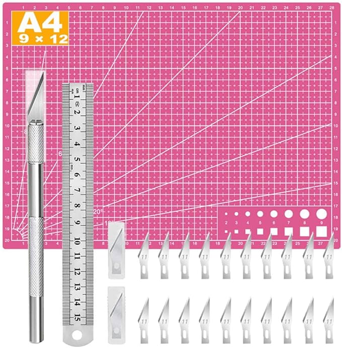 Self Healing Sewing Mat, Exacto Knife Precision Carving Craft Hobby Knife Kit by Jneoace