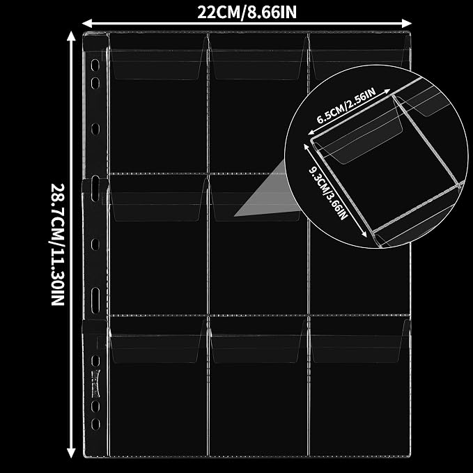 Coin Collecting Pages 5 Sheets 9 Pockets Standard 9Hole Coin Pocket Inserts - Image 2