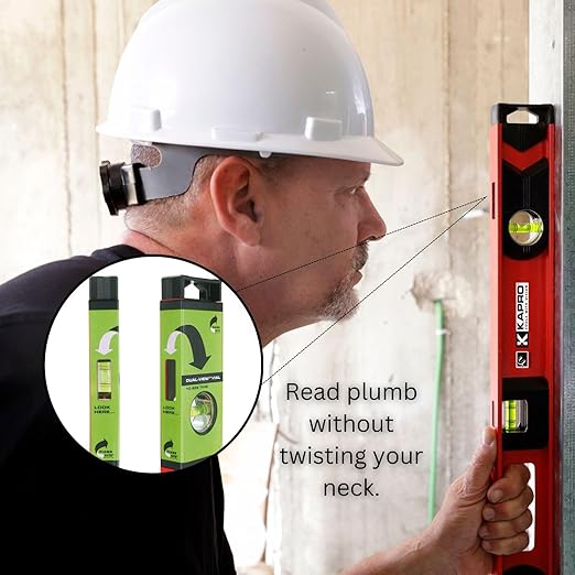 Kapro - 150-80 Semi-Professional I-Beam with Plumb Site Level - Features Horizontal Vial and Dual-View Plumb Site - Aluminum - 48 Inch