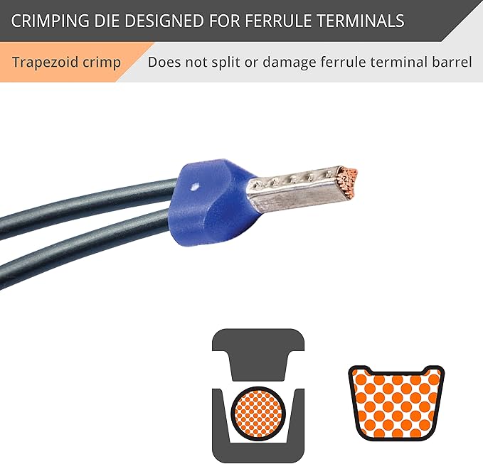 Wirefy Crimping Die for Ferrule Terminals - 22-12 AWG