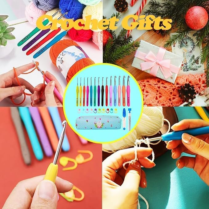 Yarniss Crochet Hooks, 14 Size Crochet Set 2mm-10mm, Ergonomic Crochet Hooks Set - Image 6