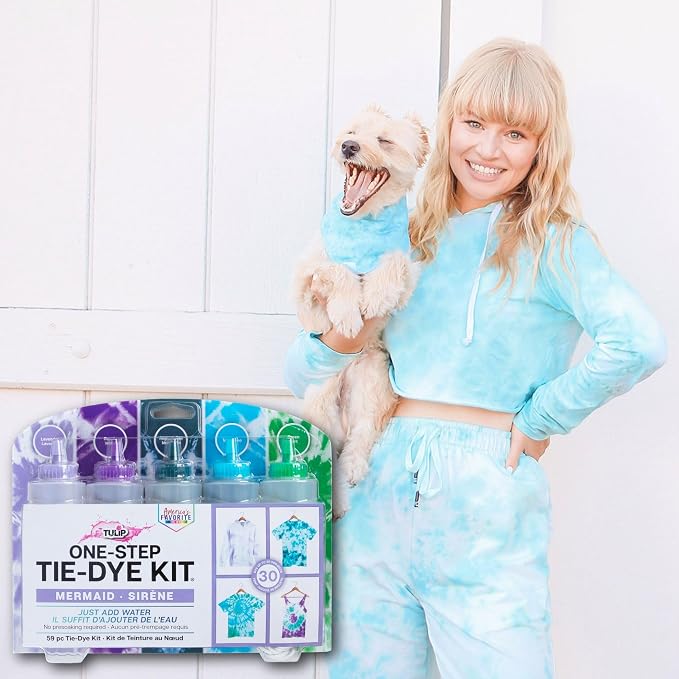 Tulip One-Step Tie-Dye Kit Mermaid, Party Activity, Permanent Fabric Dye - Image 5