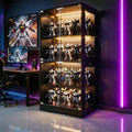 Glass Display Cabinet with Doors, 4-Tier Display Shelf by Ceruvia