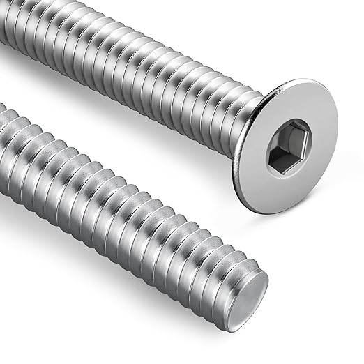 5/16-18 Bolt, 5/16-18 x 1 Inch Flat Socket Head Screws 15Pcs, 304 Stainless Steel 18-18 Countersunk Bolts, Full Thread, with Hex Spanner