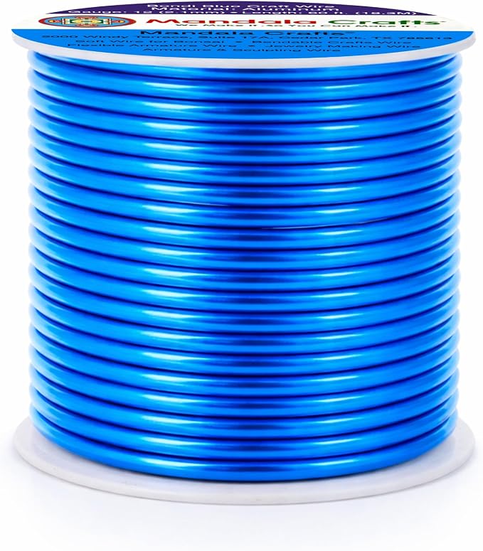 Mandala Crafts 12 Gauge Bondi Blue Anodized Aluminum Craft Wire, 60 FT | Colored - Image 2