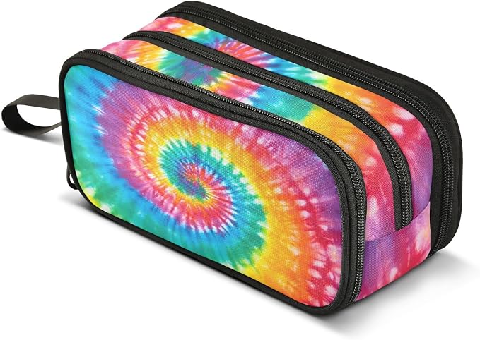 Tie Dye Rainbow Pencil Case Box Boys Girls Large Pencil Pouch by BOENLE-WELCOMEYOURCOMING