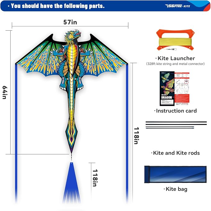 SGftre Complete Kite with Handle, Line & Accessories, Family Outdoor Activities - Image 3