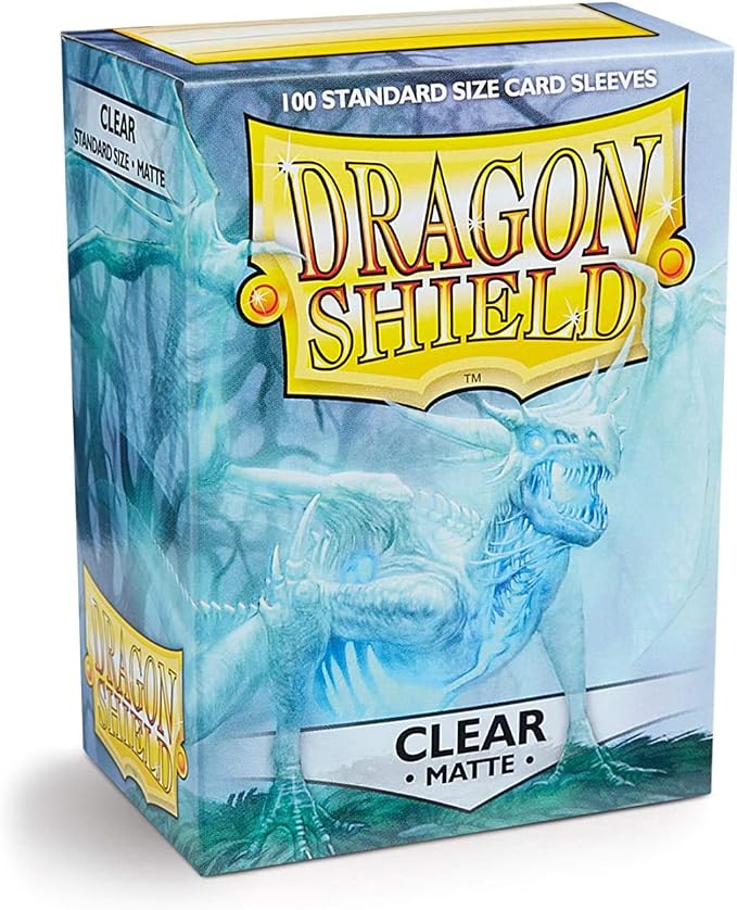 Dragon Shield Matte Clear 100 Deck Protective Sleeves in Box, Standard Size by DragonShield