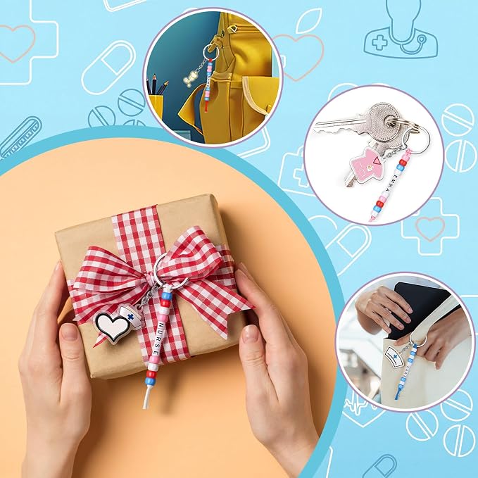 Suncalla 996 Pcs 24 Set Nurse Keychain Making Kit Medical DIY Crafts Bulk | - Image 7