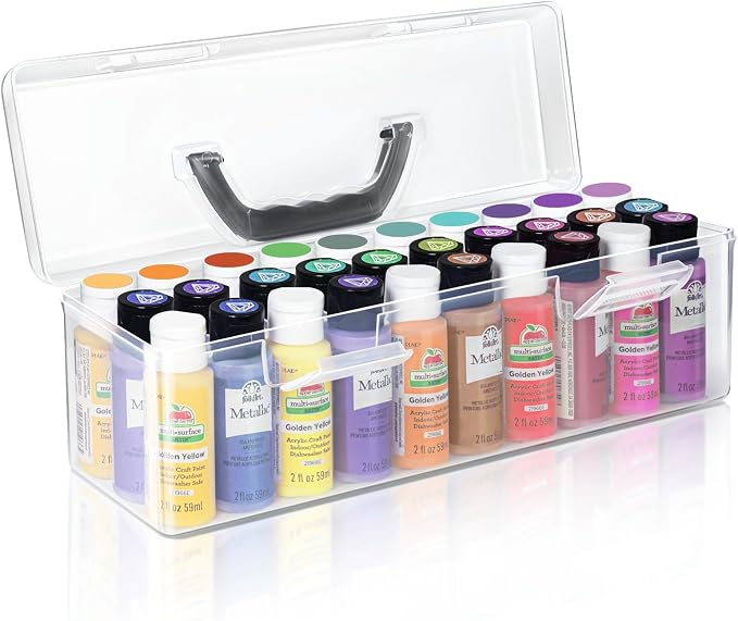 Vowcarol Acrylic Paint Storage Box, 30 Bottles Capacity Acrylic Paint Organizer - Image 8