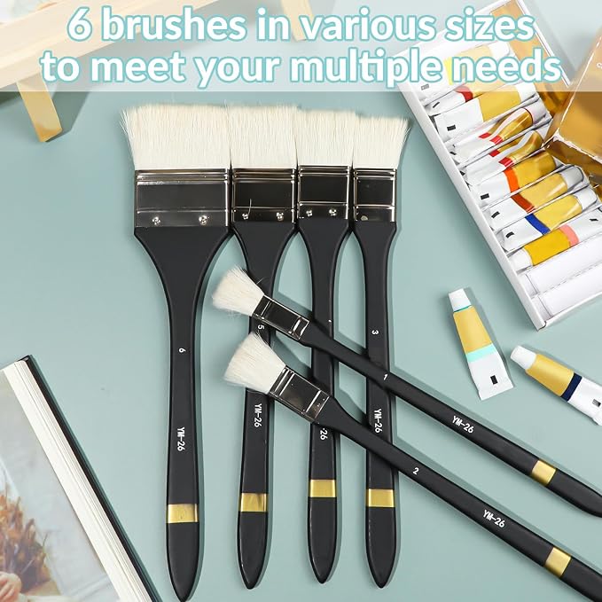 EORTA Flat Art Paint Brushes Set Assorted Size Nylon Painting Brushes - Image 4