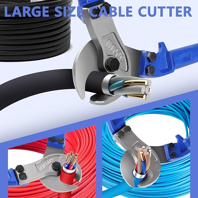 ZrgGea Cable Cutters 28 inch | Wire Snips Heavy Duty | Industrial-Grade Heavy-Duty Cable Cutter, Forged from T8 Alloy Steel, Hardness HRC56, Sharp Cutting. for Cutting Cables and Wire Ropes
