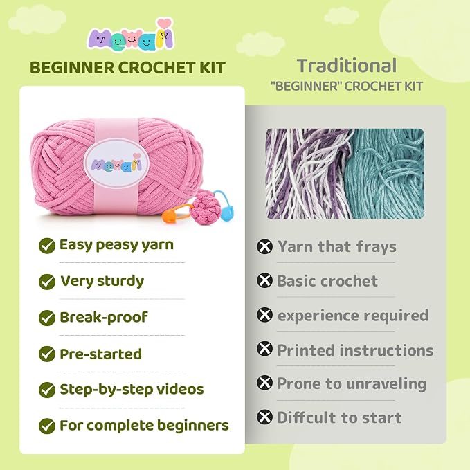 Mewaii Crochet Kit for Beginners, Crochet Animal Kit - Image 4