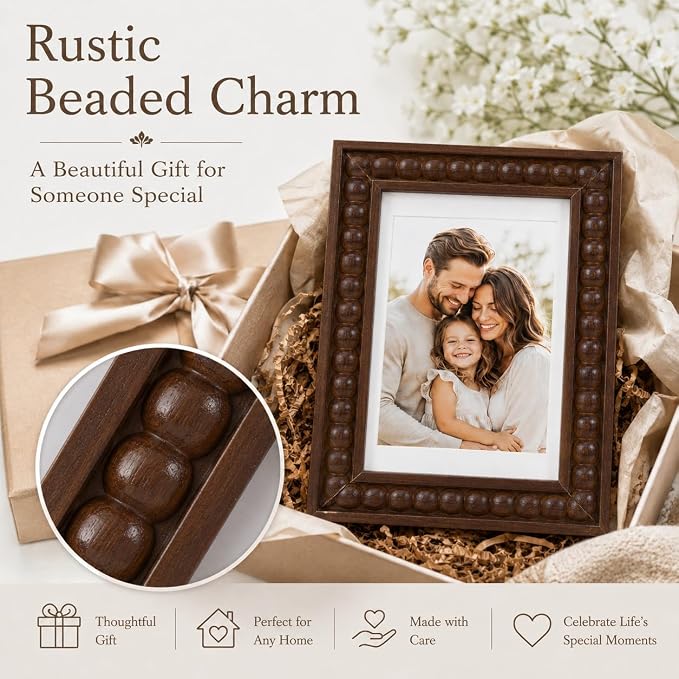 Solid Wood 4x6 Picture Frame Beaded Frame - Image 8