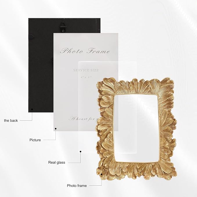 4x6 Picture Frames Gold Vintage Photo Frame - Image 4