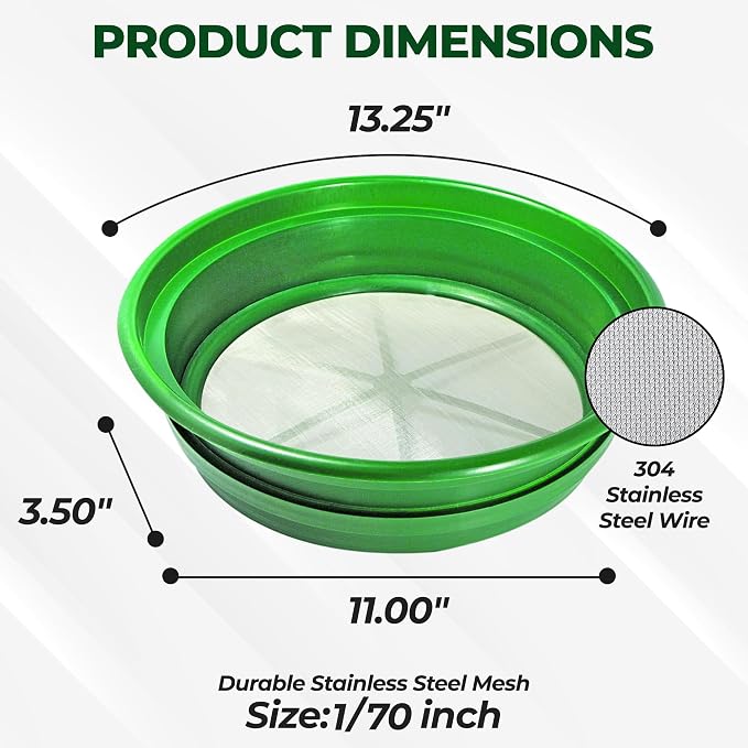 SE 13.25 Inch Wide Stackable Classifier Gold Prospecting Pan - Image 2
