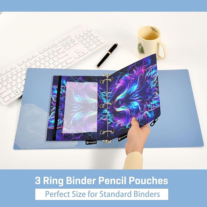 Mystical Wolf Face Pencil Pouch - Image 4