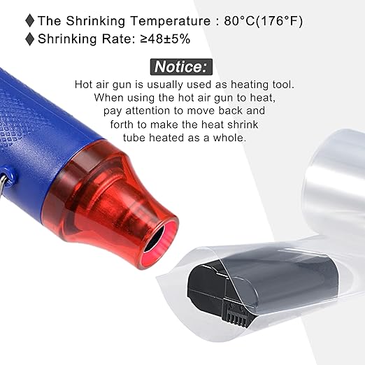 MECCANIXITY Battery Wrap PVC Heat Shrink Tubing 26mm Dia 43mm Flat 20 Feet(6meters) Clear Good Insulation for Battery Pack