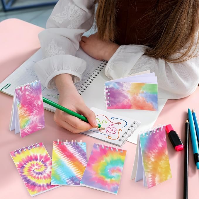 24 Pcs Mini Tie Dye Notepads Multicolor Mini Notebooks Party Favor Small Pocket - Image 6