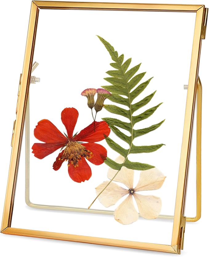 REDHUGO Glass Pressed Flower Frame Handmade, Floating Picture Frames by REDHUGO