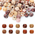 300pcs Mixed Painted Barrel Wood Spacer Beads, BetterJonny 12mm Round Printed by BetterJonny